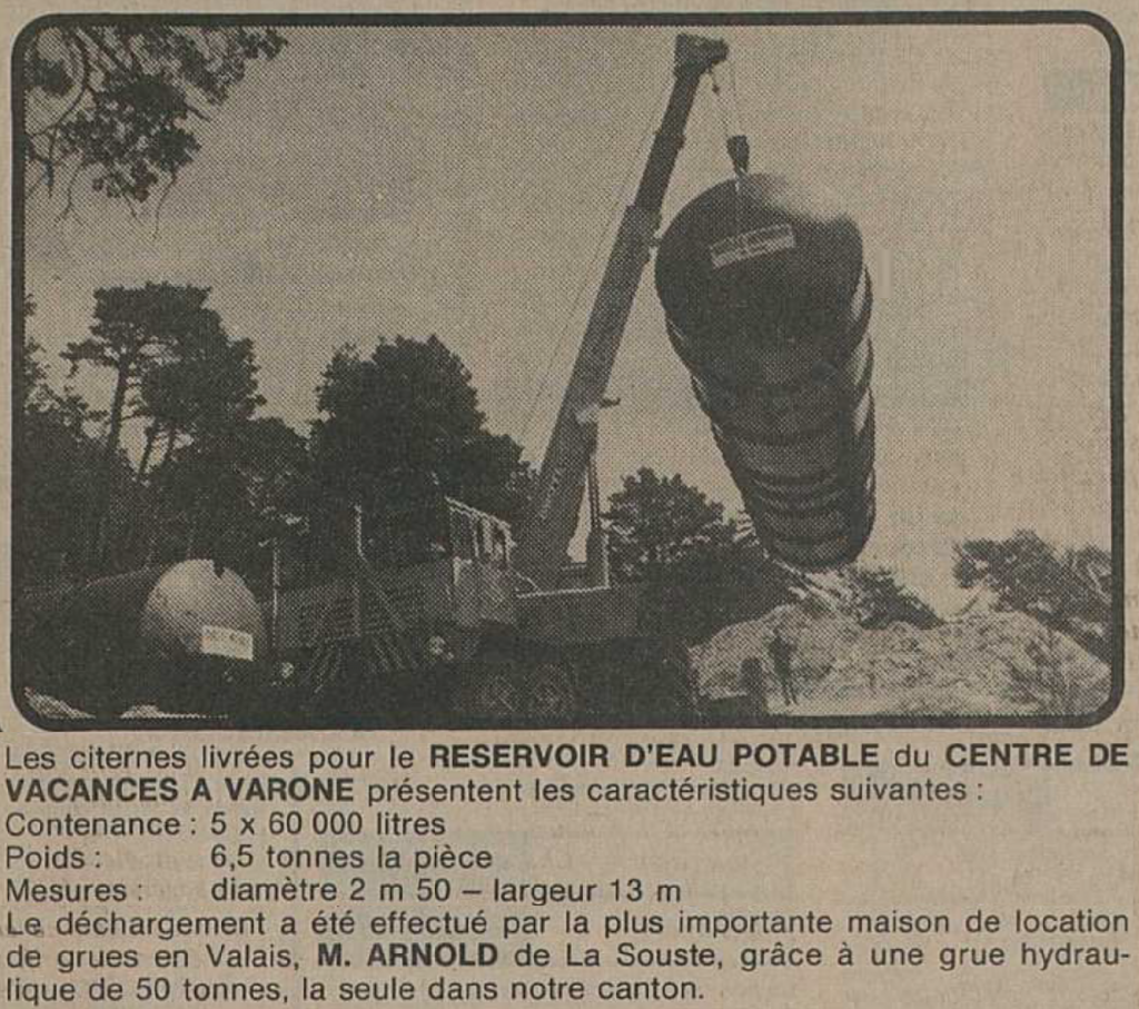 Citerne réservoir d'eau potable à Varone, Arnold Kran Wallis